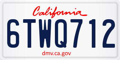 CA license plate 6TWQ712