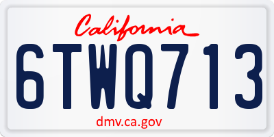 CA license plate 6TWQ713