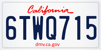 CA license plate 6TWQ715