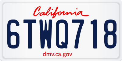 CA license plate 6TWQ718