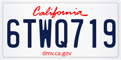 CA license plate 6TWQ719