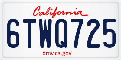 CA license plate 6TWQ725