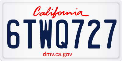 CA license plate 6TWQ727