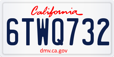 CA license plate 6TWQ732