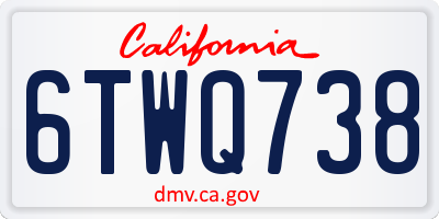 CA license plate 6TWQ738