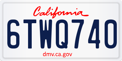 CA license plate 6TWQ740