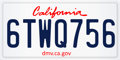CA license plate 6TWQ756