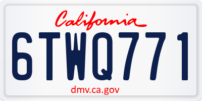 CA license plate 6TWQ771