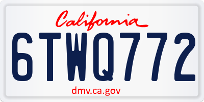 CA license plate 6TWQ772