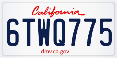 CA license plate 6TWQ775