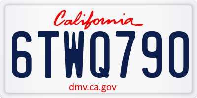 CA license plate 6TWQ790