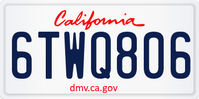 CA license plate 6TWQ806