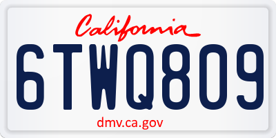 CA license plate 6TWQ809