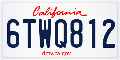 CA license plate 6TWQ812