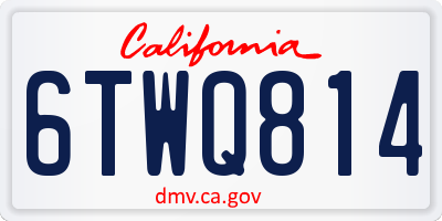 CA license plate 6TWQ814