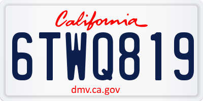 CA license plate 6TWQ819