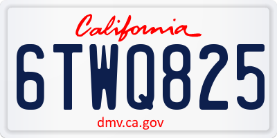 CA license plate 6TWQ825