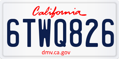 CA license plate 6TWQ826