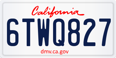 CA license plate 6TWQ827
