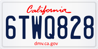 CA license plate 6TWQ828