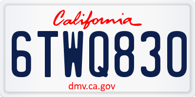 CA license plate 6TWQ830