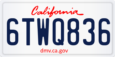 CA license plate 6TWQ836