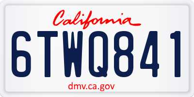 CA license plate 6TWQ841