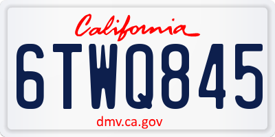 CA license plate 6TWQ845