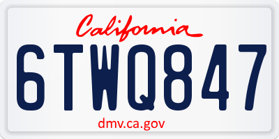 CA license plate 6TWQ847