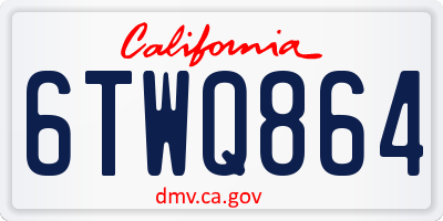 CA license plate 6TWQ864