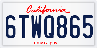 CA license plate 6TWQ865