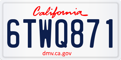 CA license plate 6TWQ871