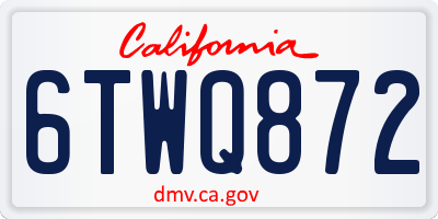 CA license plate 6TWQ872