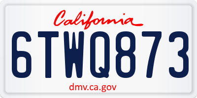 CA license plate 6TWQ873
