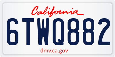 CA license plate 6TWQ882