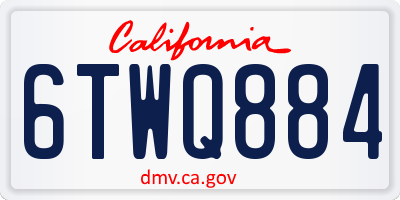CA license plate 6TWQ884