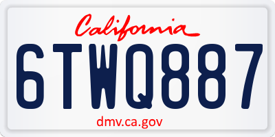 CA license plate 6TWQ887