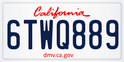 CA license plate 6TWQ889