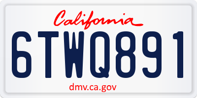 CA license plate 6TWQ891