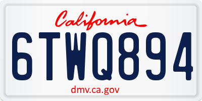 CA license plate 6TWQ894