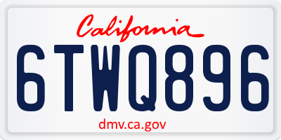 CA license plate 6TWQ896