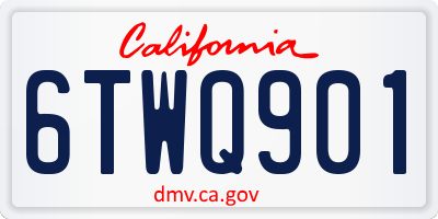CA license plate 6TWQ901