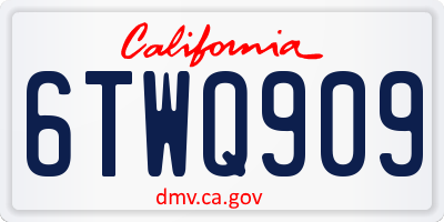 CA license plate 6TWQ909