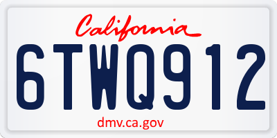 CA license plate 6TWQ912