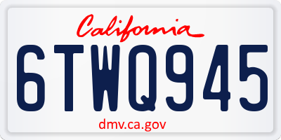CA license plate 6TWQ945
