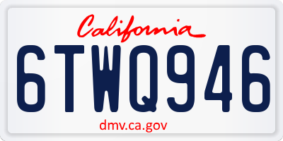 CA license plate 6TWQ946
