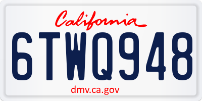 CA license plate 6TWQ948
