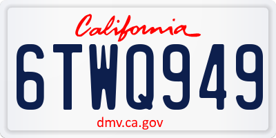 CA license plate 6TWQ949