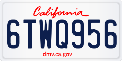 CA license plate 6TWQ956