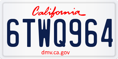 CA license plate 6TWQ964
